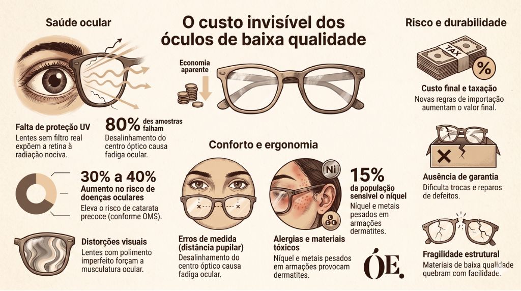 Infográfico - Perigo dos óculos sem procedência