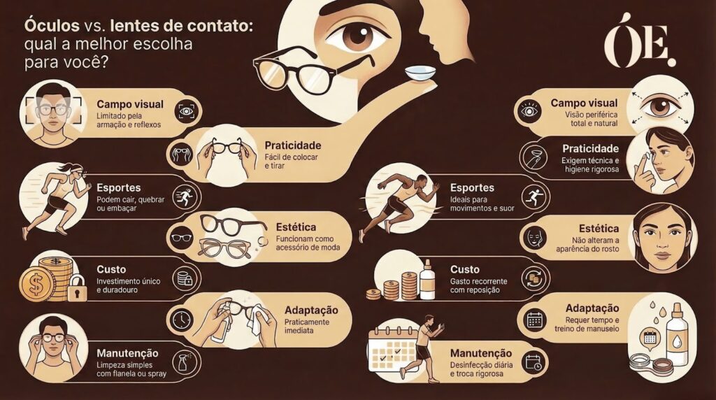óculos vs lentes de contato